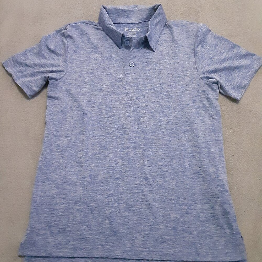 Children's Place Boys Short Sleeve Light Blue Polo Shirt Size M (7-8)